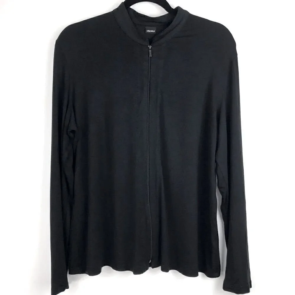 Luisa Viola Black Zip up Athleisure Jacket or Base Layer